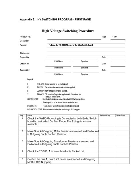 high voltage switching program example.